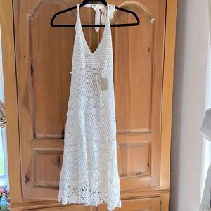 Sexy crocheted halter summer dress